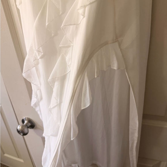 Strapless White Ruffle Dress - Picture 3 of 4